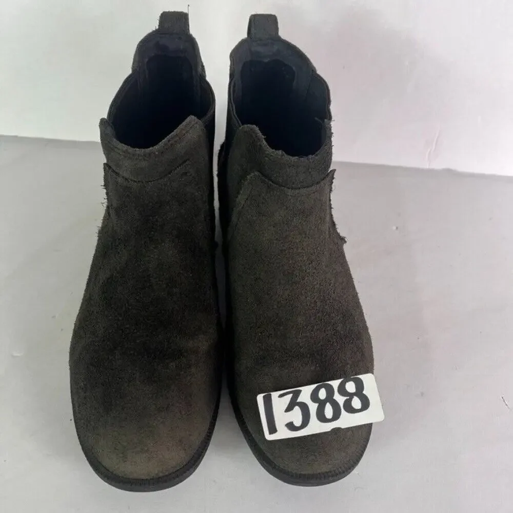UGG Chelsea Boot Womens 8 Brown Bonham II Burnished Suede with Shearling Footbed